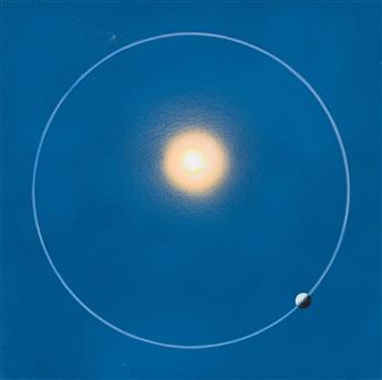 DAVIS MELTZER (1930 - 2017) 4 illustrations: Earth orbit, Mercury, Mars, & Moon spread.